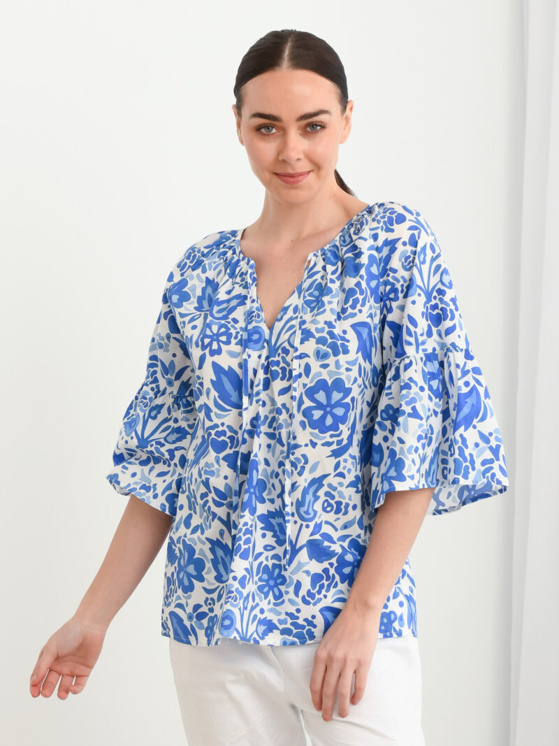 Relaxed Cotton Top Royal Blue Liberty Rose