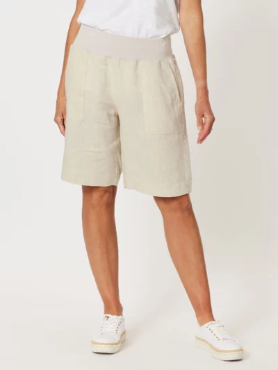 Jersey Waist Linen Short Natural Gordon Smith