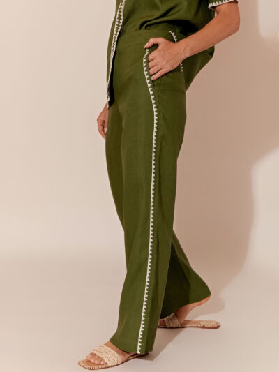 Stitched Edge Pant Khaki adorne