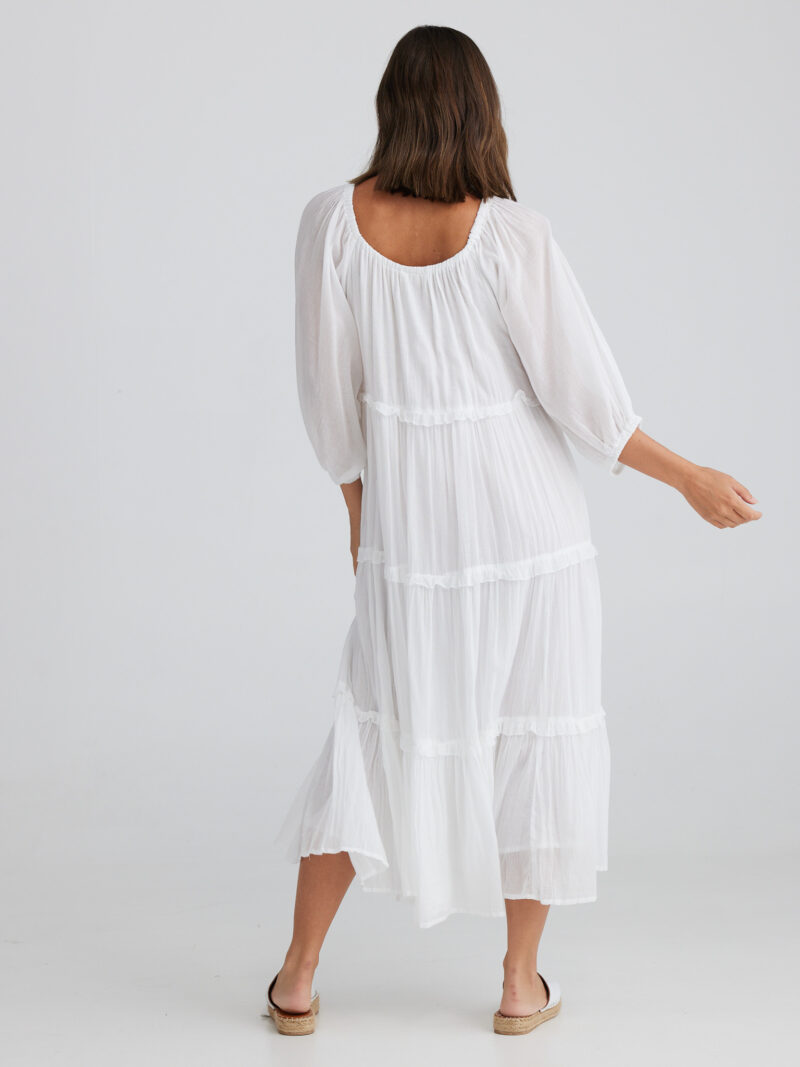 Voile Tier Dress White Holiday