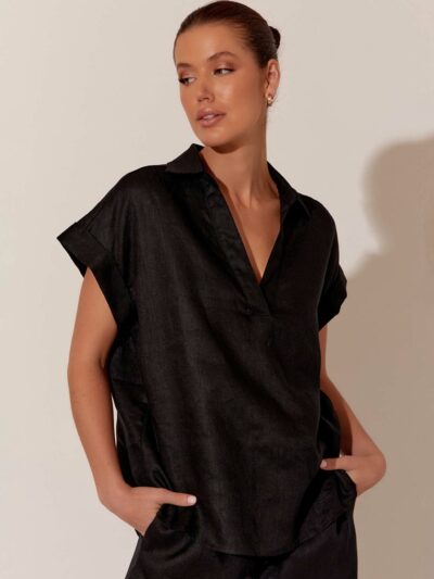 Relaxed Pull Over Shirt Black adorne