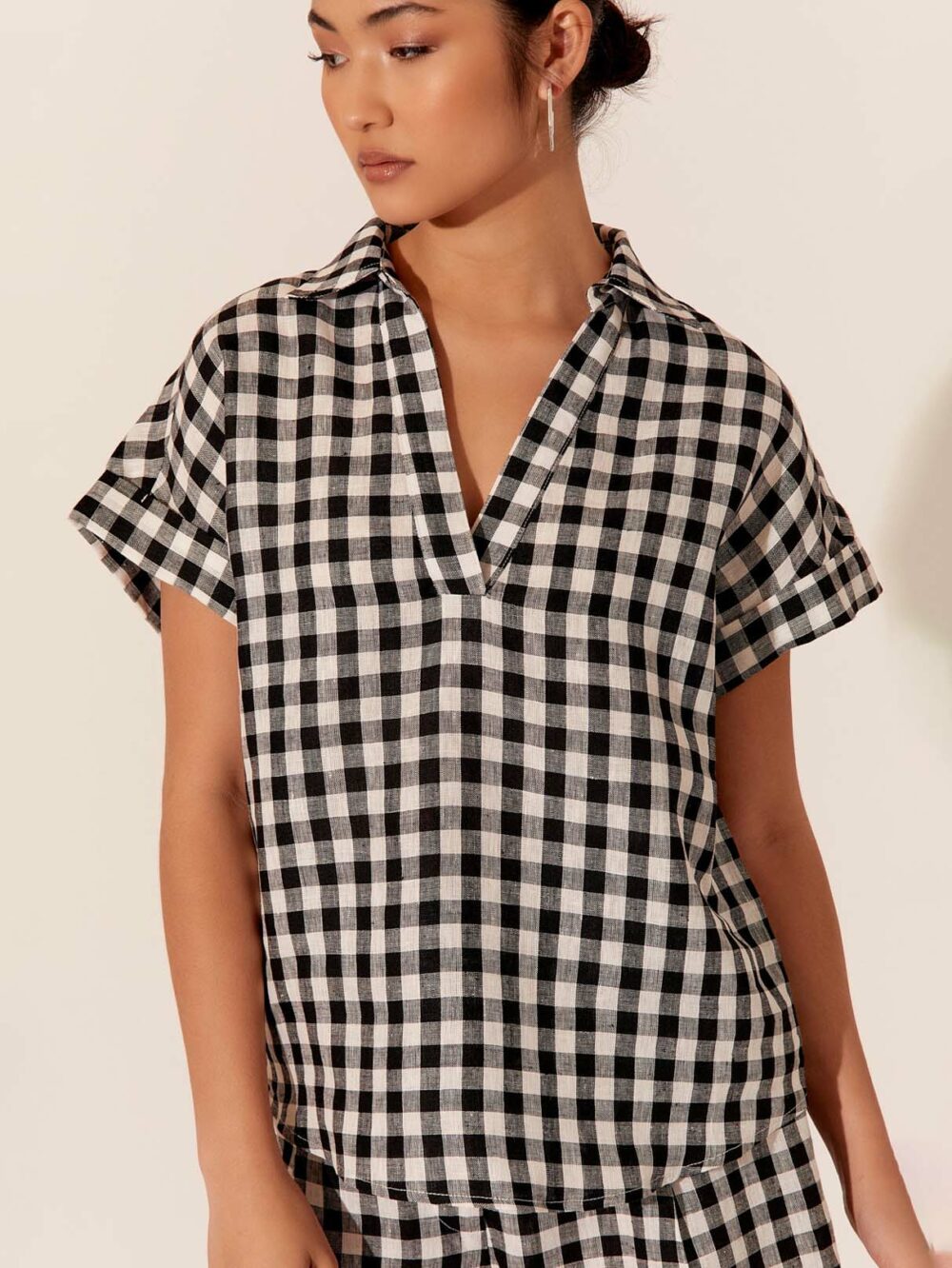 Relaxed Pull Over Shirt Check Adorne
