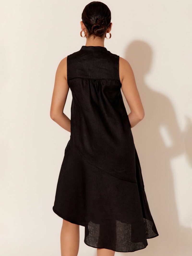 Asymmetric Shirt Dress Black Adorne