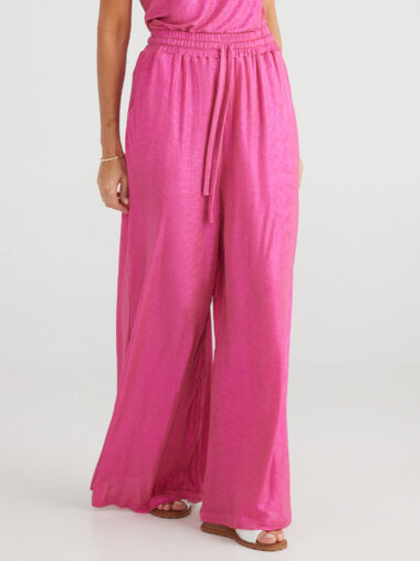 Metallic Relaxed Pant Pink Brave + True
