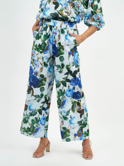 Linen Relaxed Pant Blue Liberty Rose