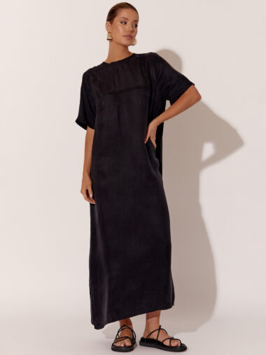 Adorne Cupro Relaxed Dress Black