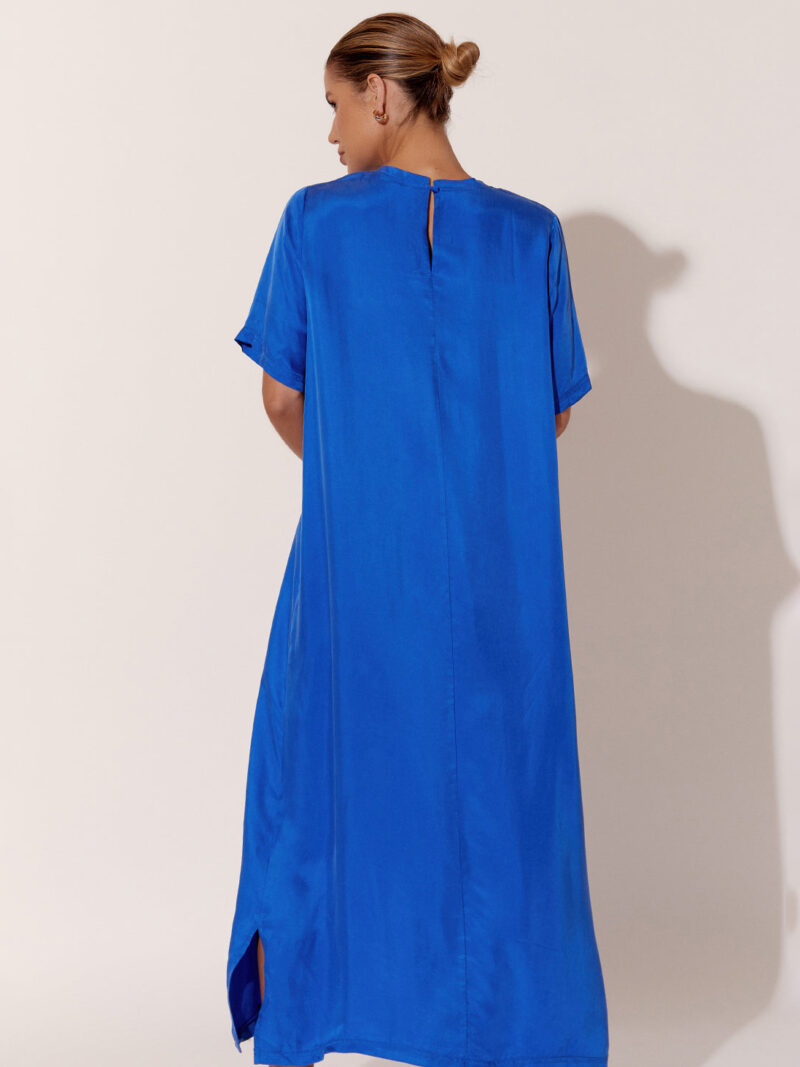 Cupro Relaxed Dress Cobalt Adorne
