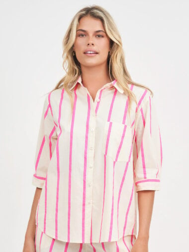 Striped Cotton Shirt Pink Worthier