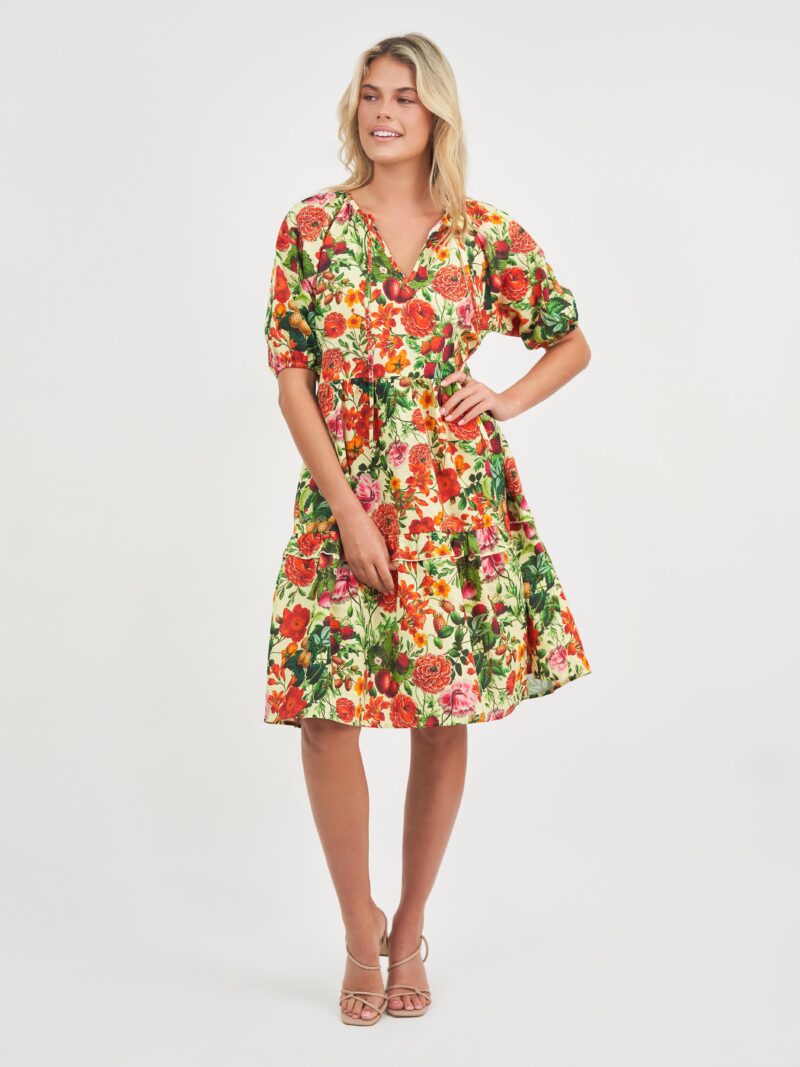 Tier Frill Relaxed Dress Tangerine Liberty Rose