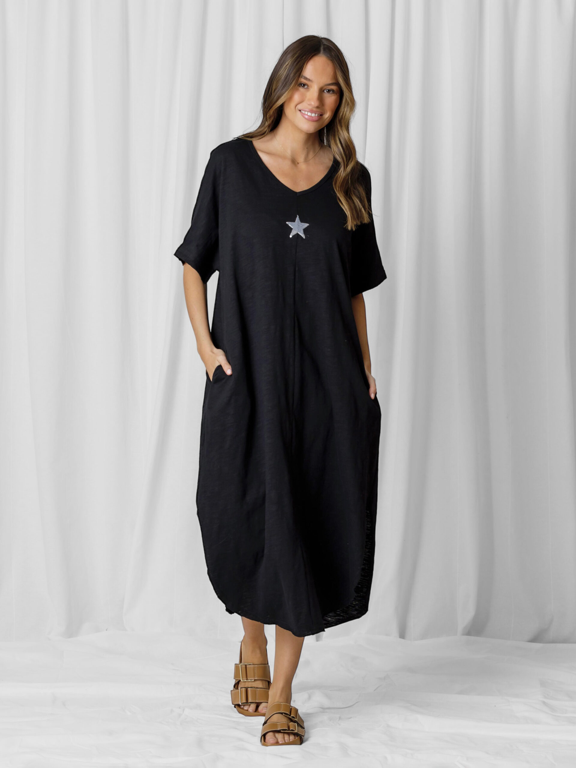 Star Tee Dress White Love Lily The Label