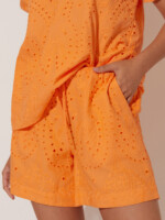 Relaxed Broderie Short Orange adorne