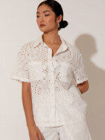 Relaxed Broderie Shirt Pink adorne