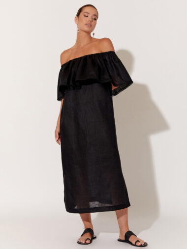 Lace Trim Detail Dress Black Adorne