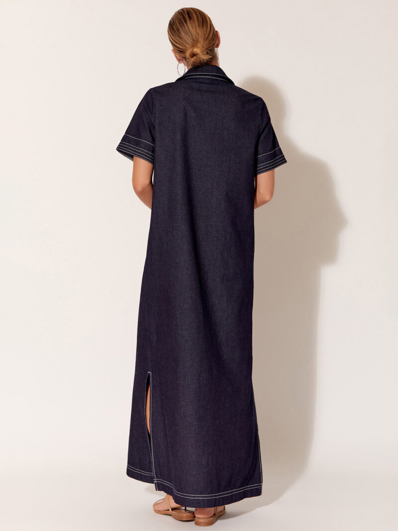 Stitch Detail Maxi Dress Denim Adorne