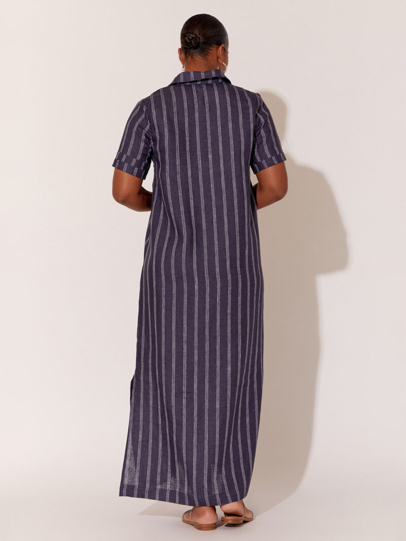 Stripe Detail Maxi Dress Navy Adorne