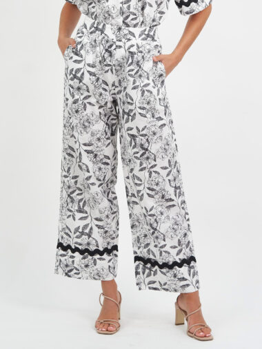 Relaxed Linen Pant Black Liberty Rose