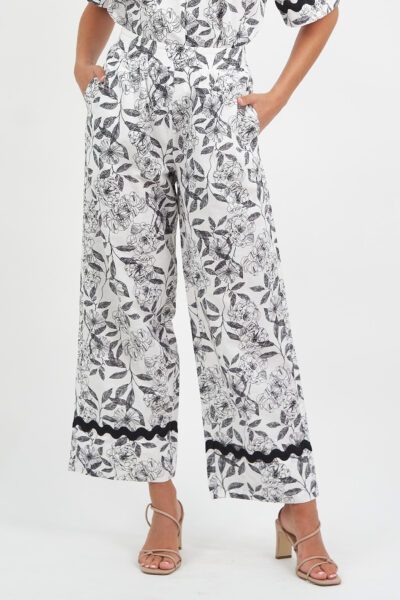 Relaxed Linen Pant Black Liberty Rose