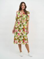 Tie Bust Linen Dress