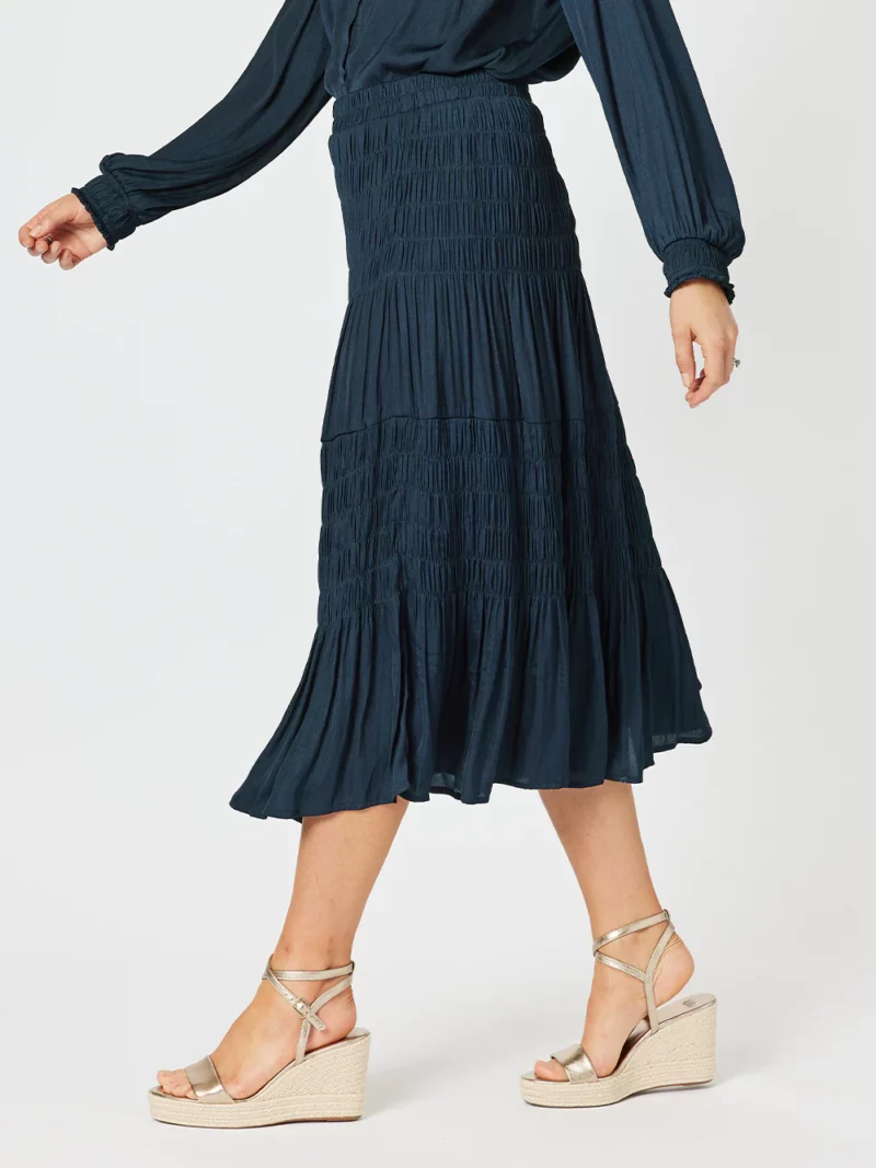 Luxe Nehru Skirt - Navy - Hammock & Vine - Florence Store