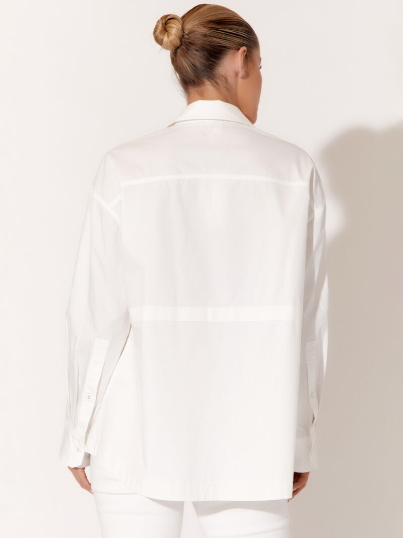 Pleat Detail Poplin Shirt White Adorne