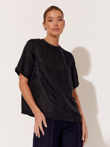 Cupro Relaxed Top Black Adorne