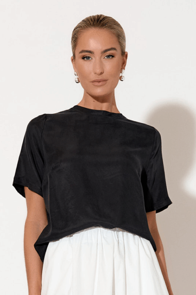 Cupro Relaxed Top Black adorne