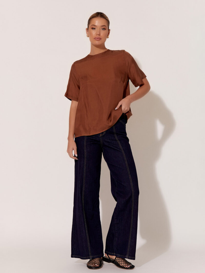 Cupro Relaxed Top Chocolate Adorne