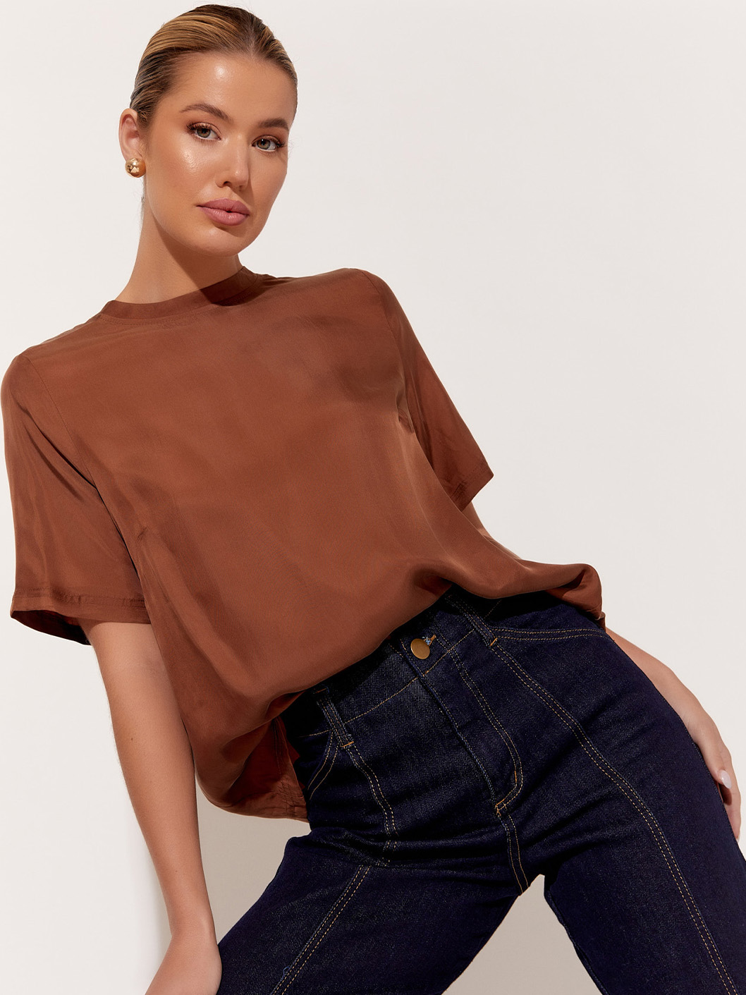 Relaxed Viscose Shirt - Brown - Adorne - Florence Store