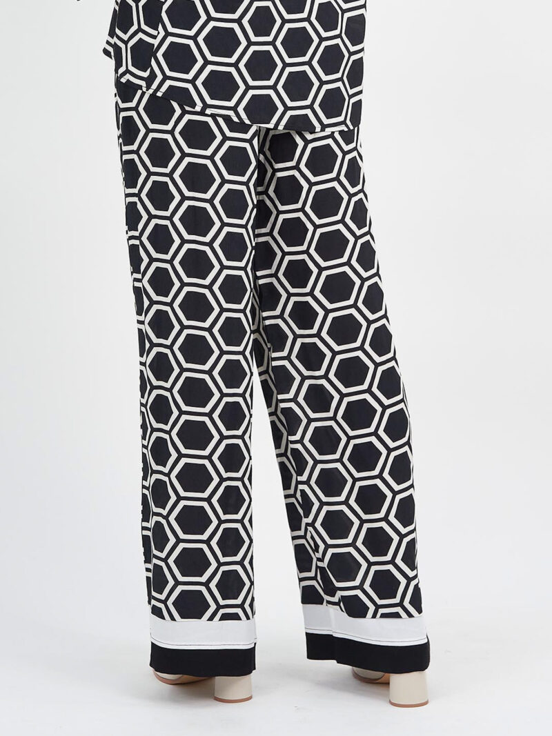 Contrast Trim Relaxed Pant Black Liberty Rose