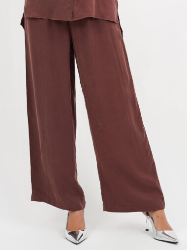Cupro Relaxed Pant Chocolate Liberty Rose
