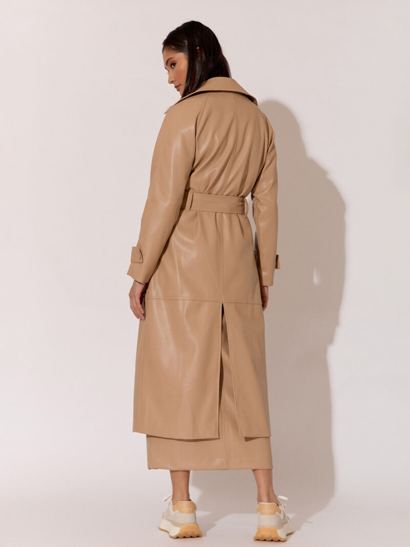 Faux Leather Trench Camel Adorne