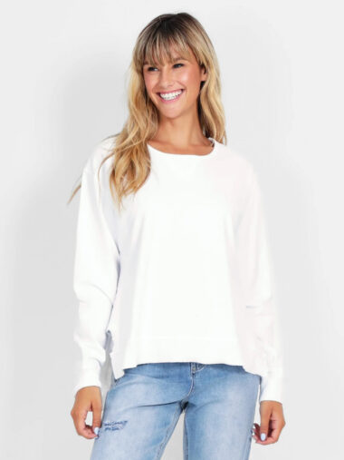 Organic Cotton Sweater White G7 Basics