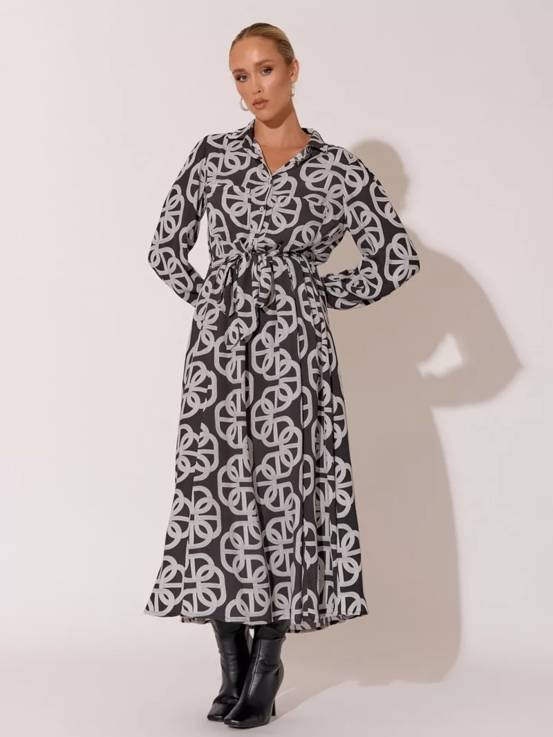 Viscose Shirt Dress Black adorne