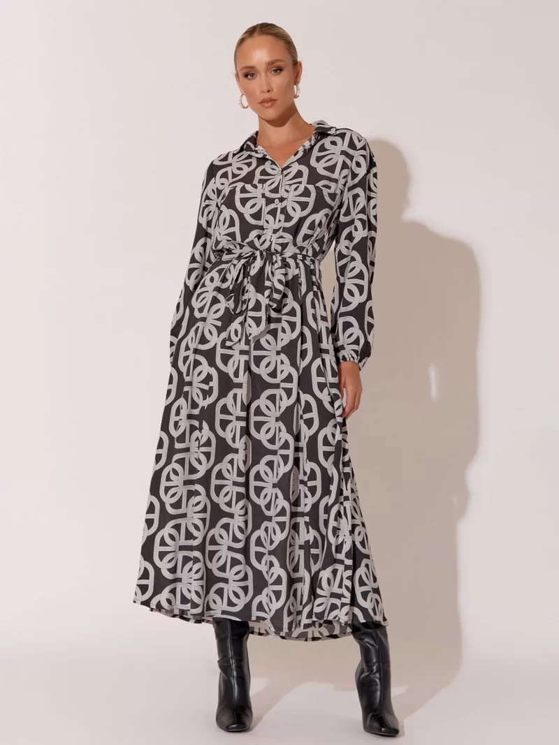 Viscose Shirt Dress Black adorne