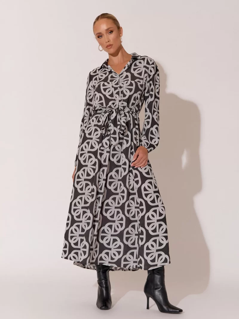 Viscose Shirt Dress Black adorne