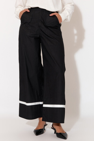 Contrast Poplin Pant Black adorne