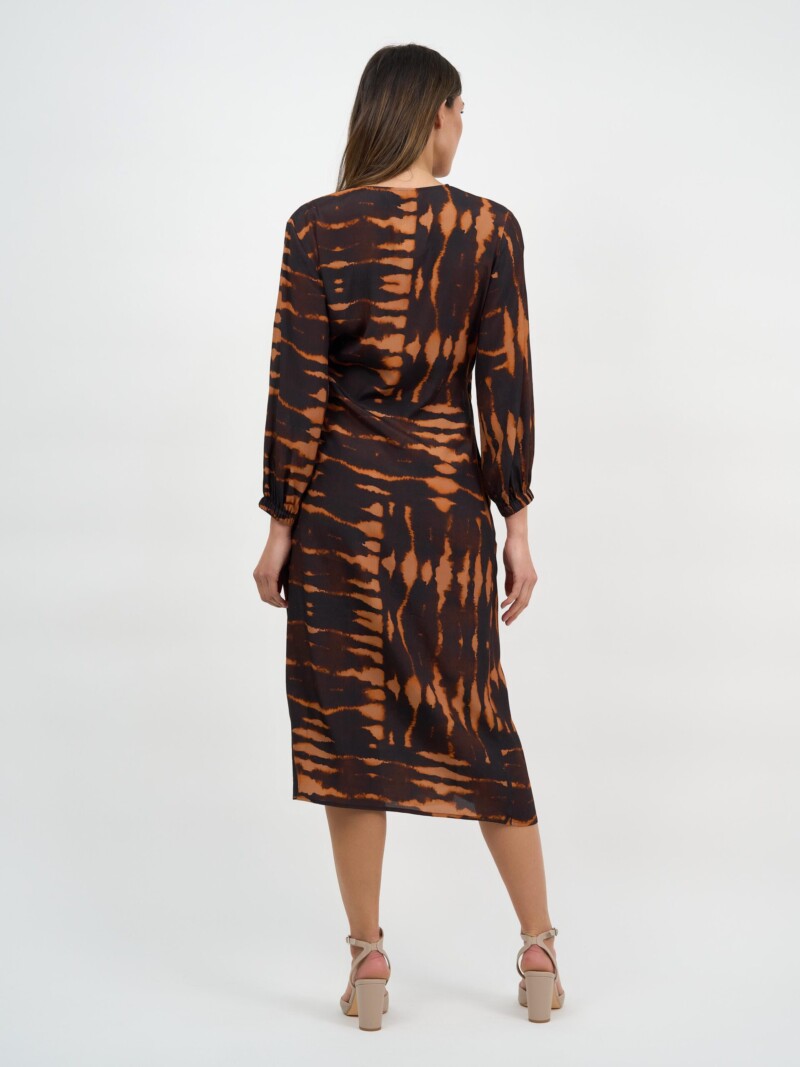 Viscose Wrap Dress Brown Liberty Rose