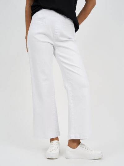 Maddy Wide Leg Jean White Threadz