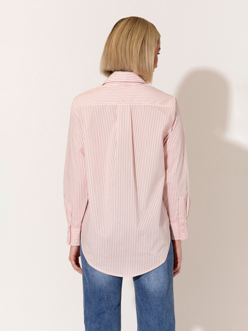 Striped Poplin Shirt Pink adorne