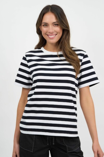 Cotton Jersey Stripe Tee Stripe Liberty Rose