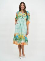 Twist Front Linen Dress