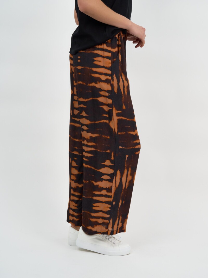 Viscose Elastic Waist Pant Brown Liberty Rose