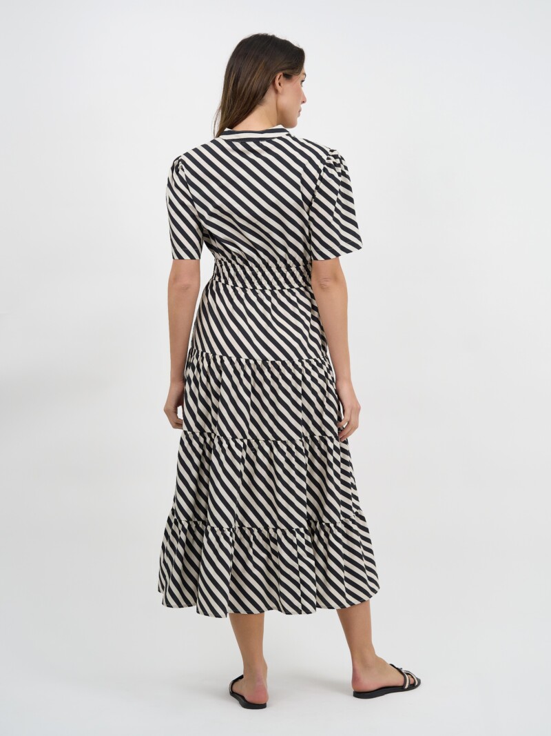 Tier Detail Dress Stripe Liberty Rose