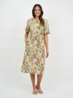 Puff Sleeve Viscose Dress