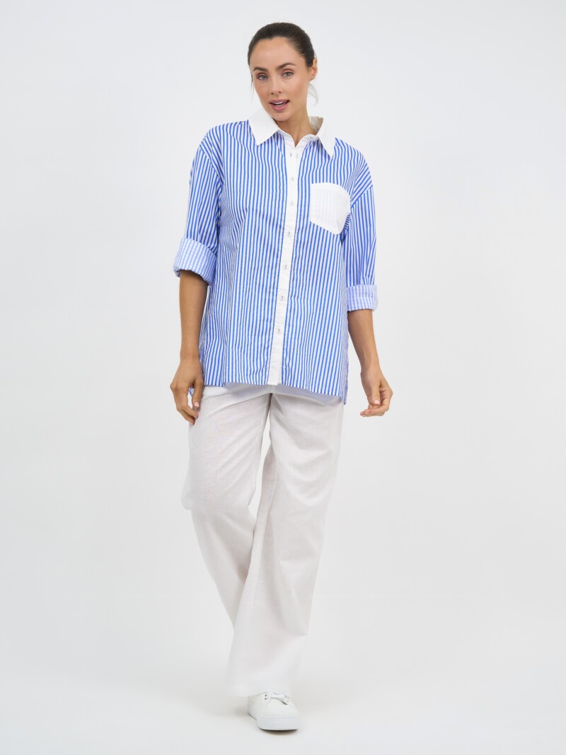 Cotton Relaxed Shirt Blue Liberty Rose