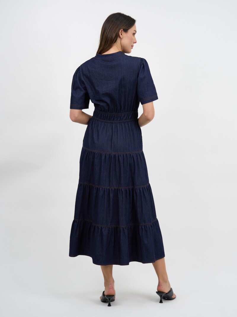Denim Tier Detail Dress Denim Liberty Rose