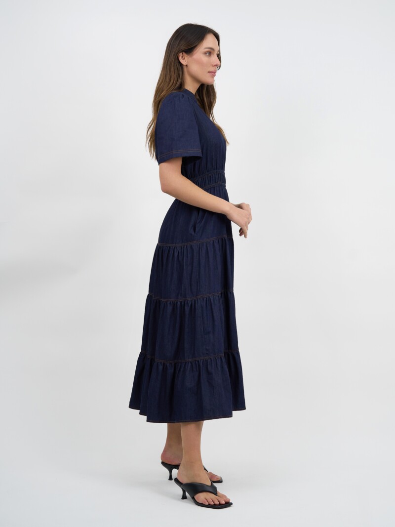 Denim Tier Detail Dress Denim Liberty Rose