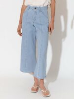 Stitch Detail Crop Jean Mid Denim adorne