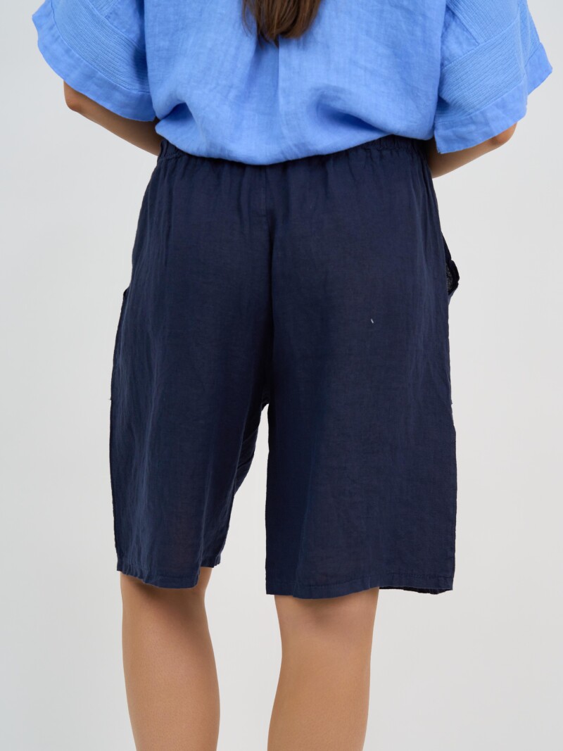 Linen Pocket Short Navy La Strada