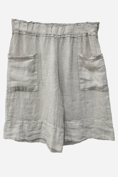 Linen Pocket Front Short Beige La Strada